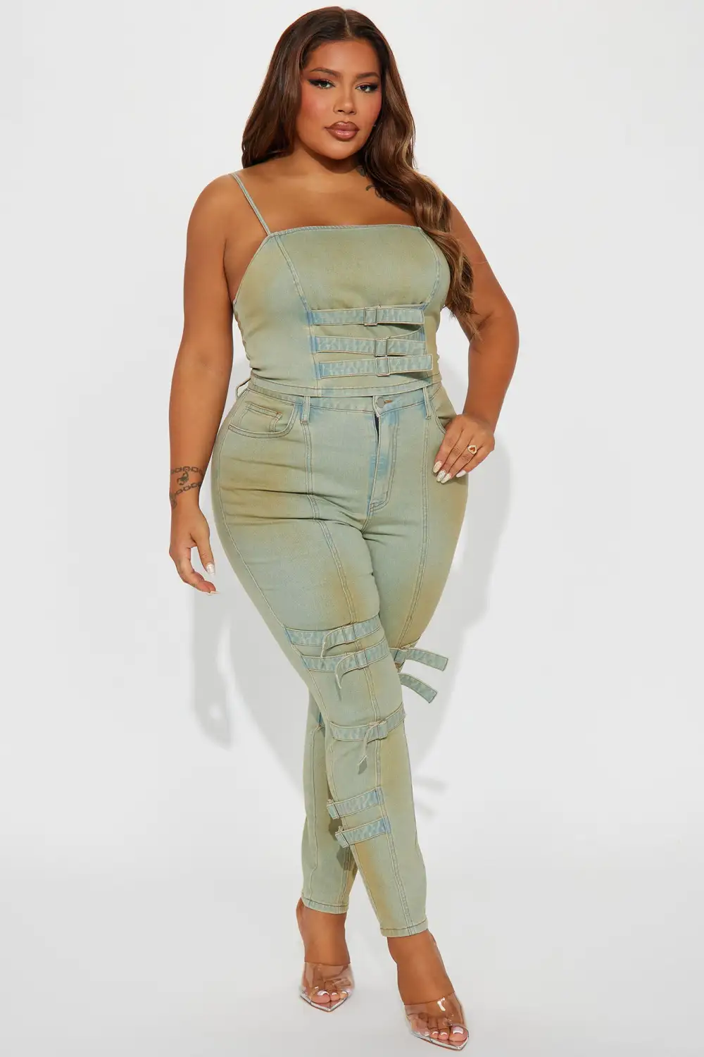 Fiona Tinted Stretch Denim Top - Light Wash