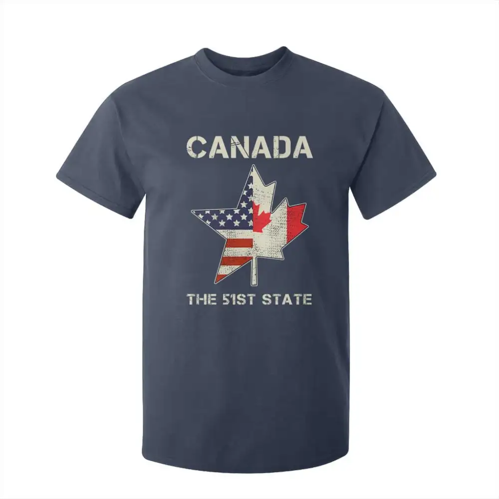 Canada The 51st State T Shirt For Kid Maple Canadian American Flag TS09