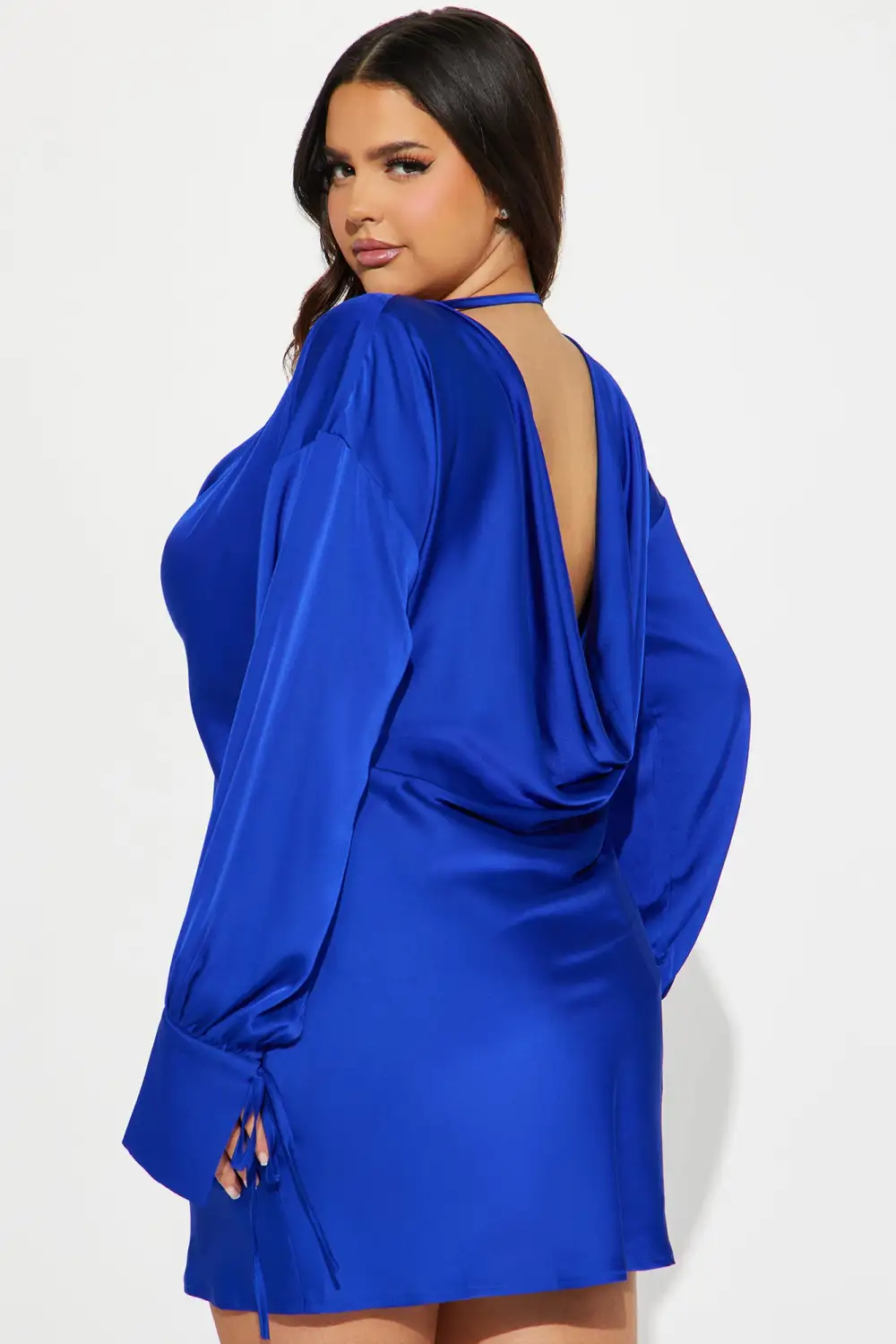 Roselyn Satin Mini Dress - Blue
