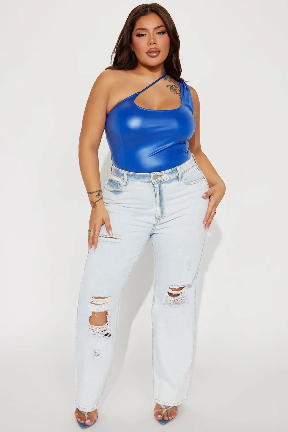 Crazy In Love One Shoulder Top - Cobalt Blue