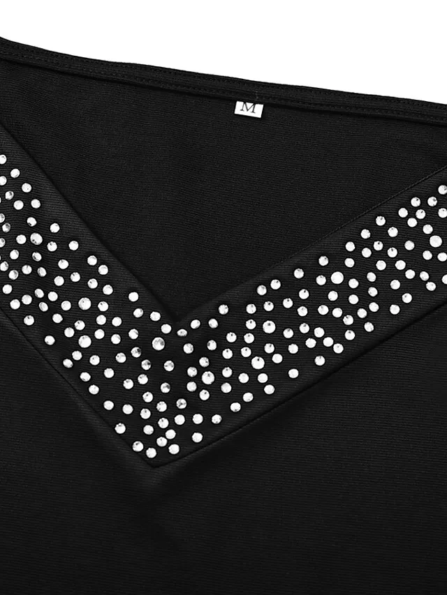 Women‘s Party Dress Black Dress Formal Dress Formal Evening Party Graduation Long Dress Maxi Dress Fashion Party V Neck Short Sleeve Patchwork Split 2023 Black Pure Color S M L XL 2XL