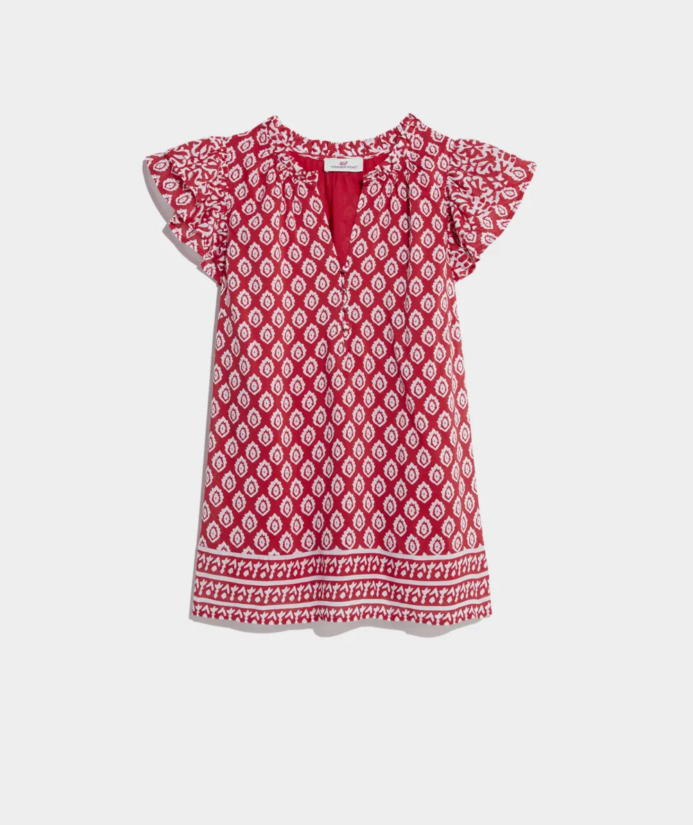 Vineyard Tile Ruffle Top