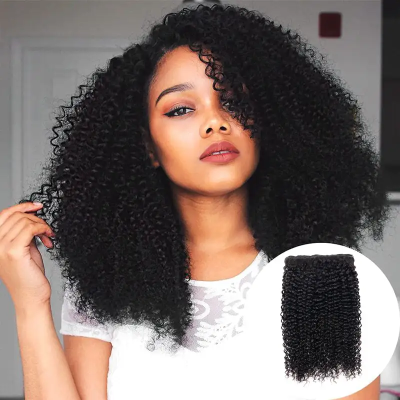 3C/4A Kinky Curly Clip In Hair Extensions For Black Women Remy Human Hair 8pcs With 18 Clips