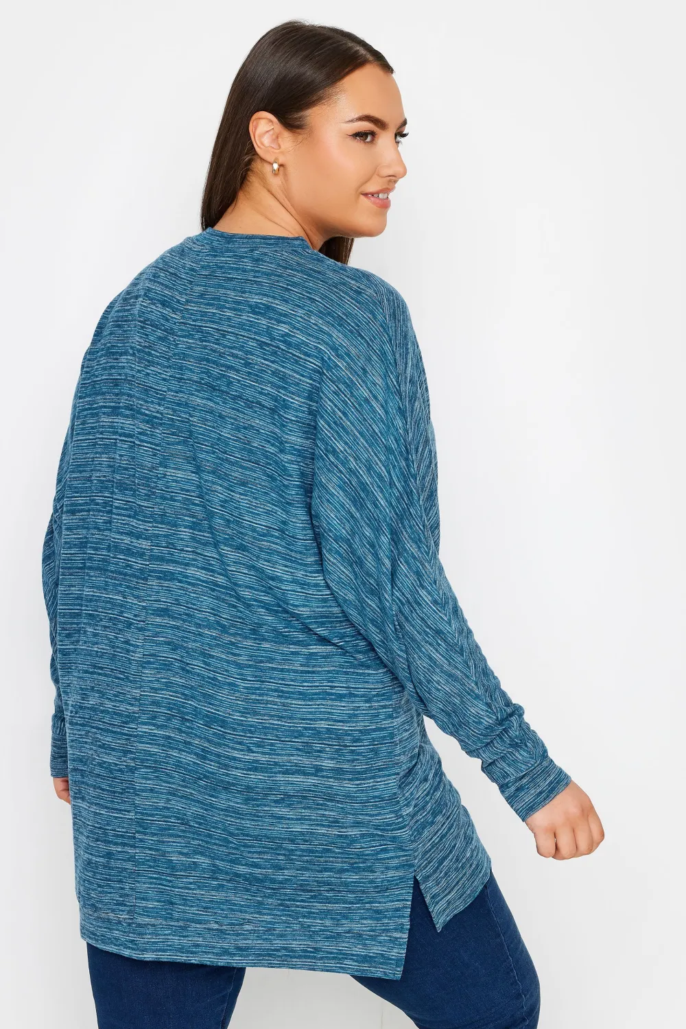 YOURS Curve Blue Front Seam Soft Touch Jumper