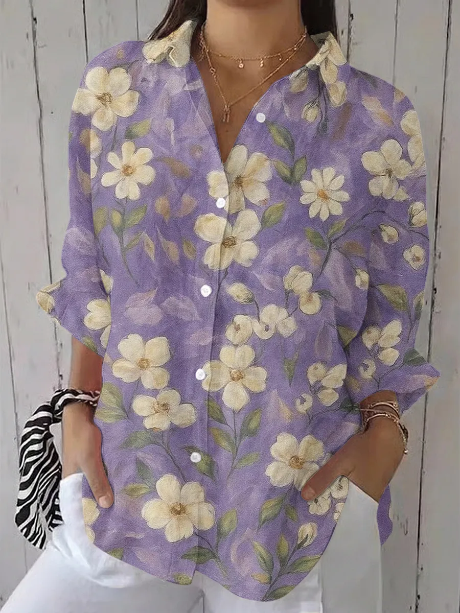 Women's Casual Floral Art Shirt