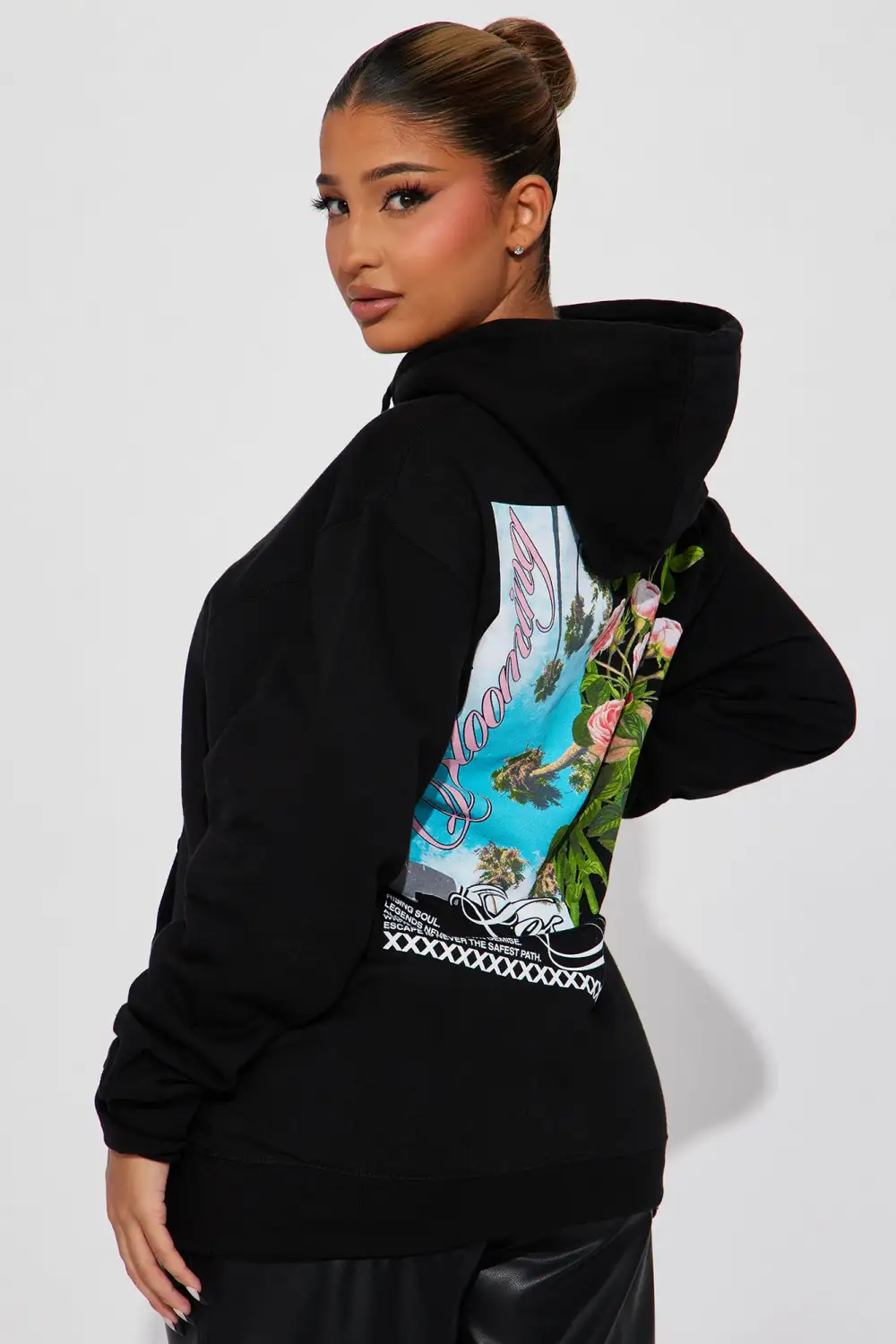 Palm Tree Dreams Los Angeles Hoodie - Black