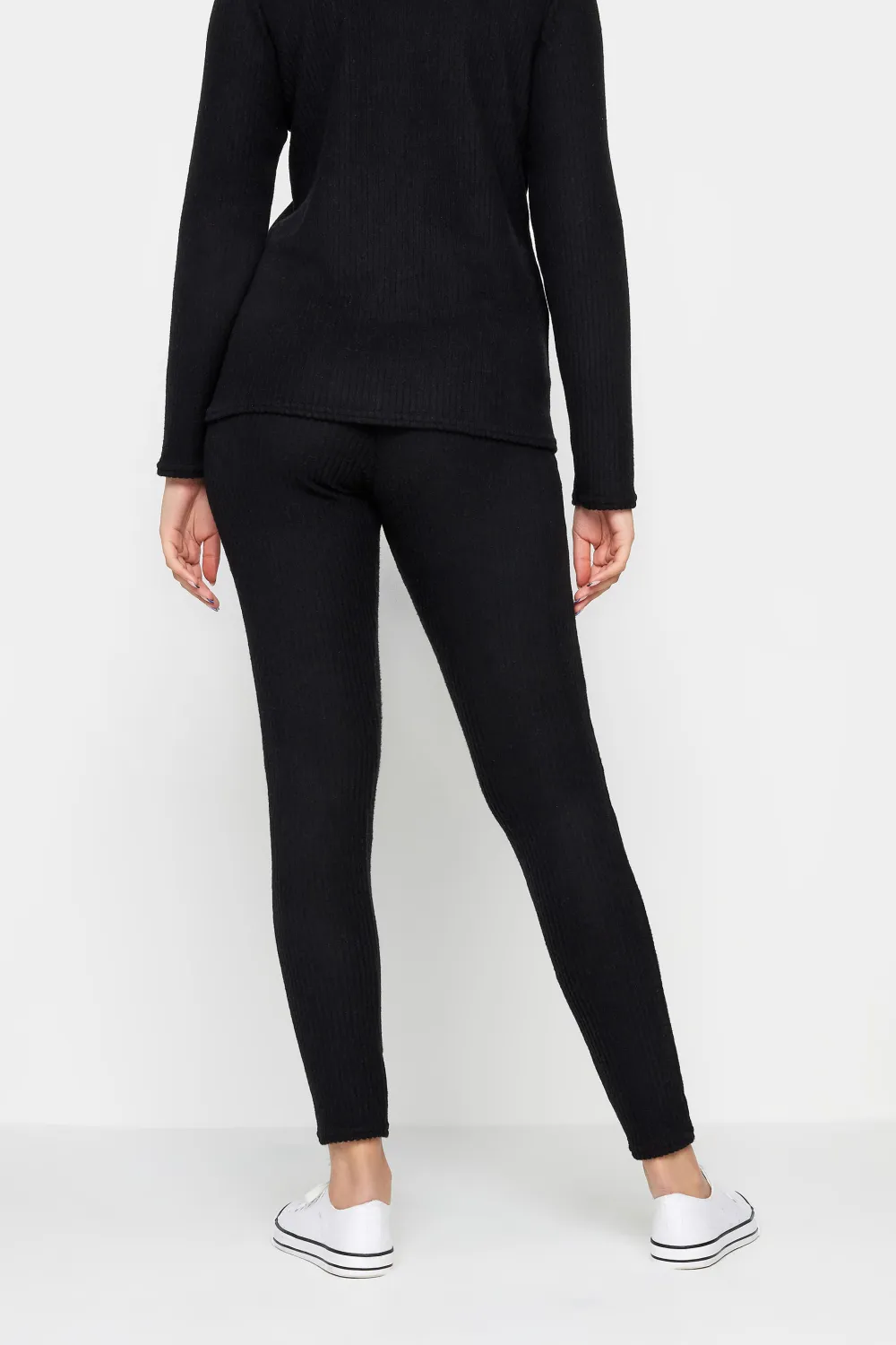 LTS Tall Black Ribbed Leggings