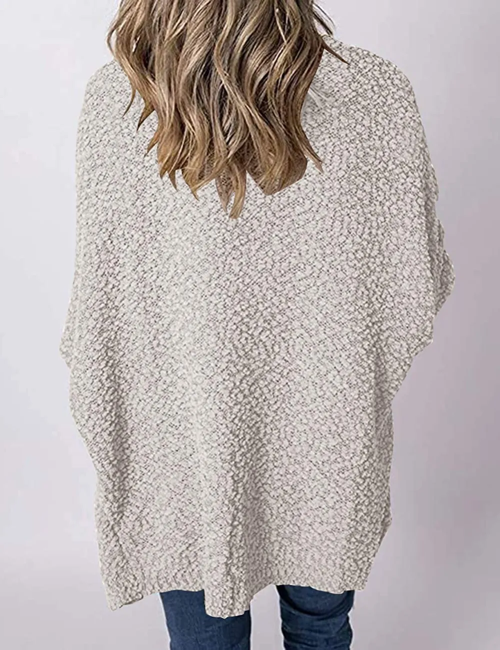 Women's Long Sleeve Soft Chunky Knit Sweater Open Front Cardigans Outwear Coat