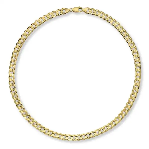 Solid Curb Link Chain 10K Yellow Gold 22