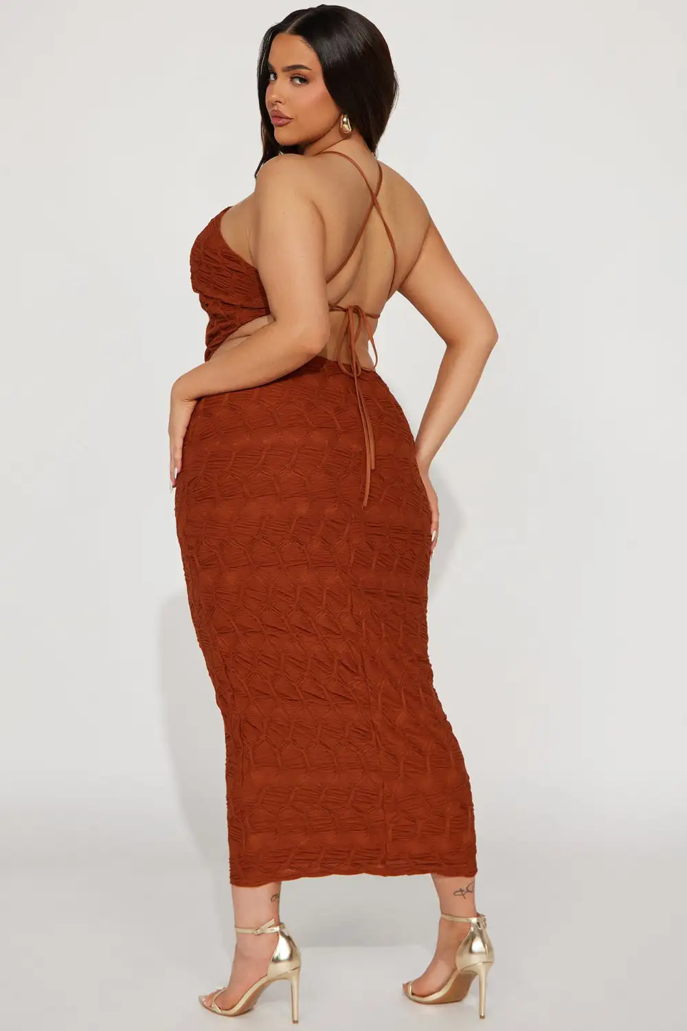 Luna Textured Skirt Set - Mocha