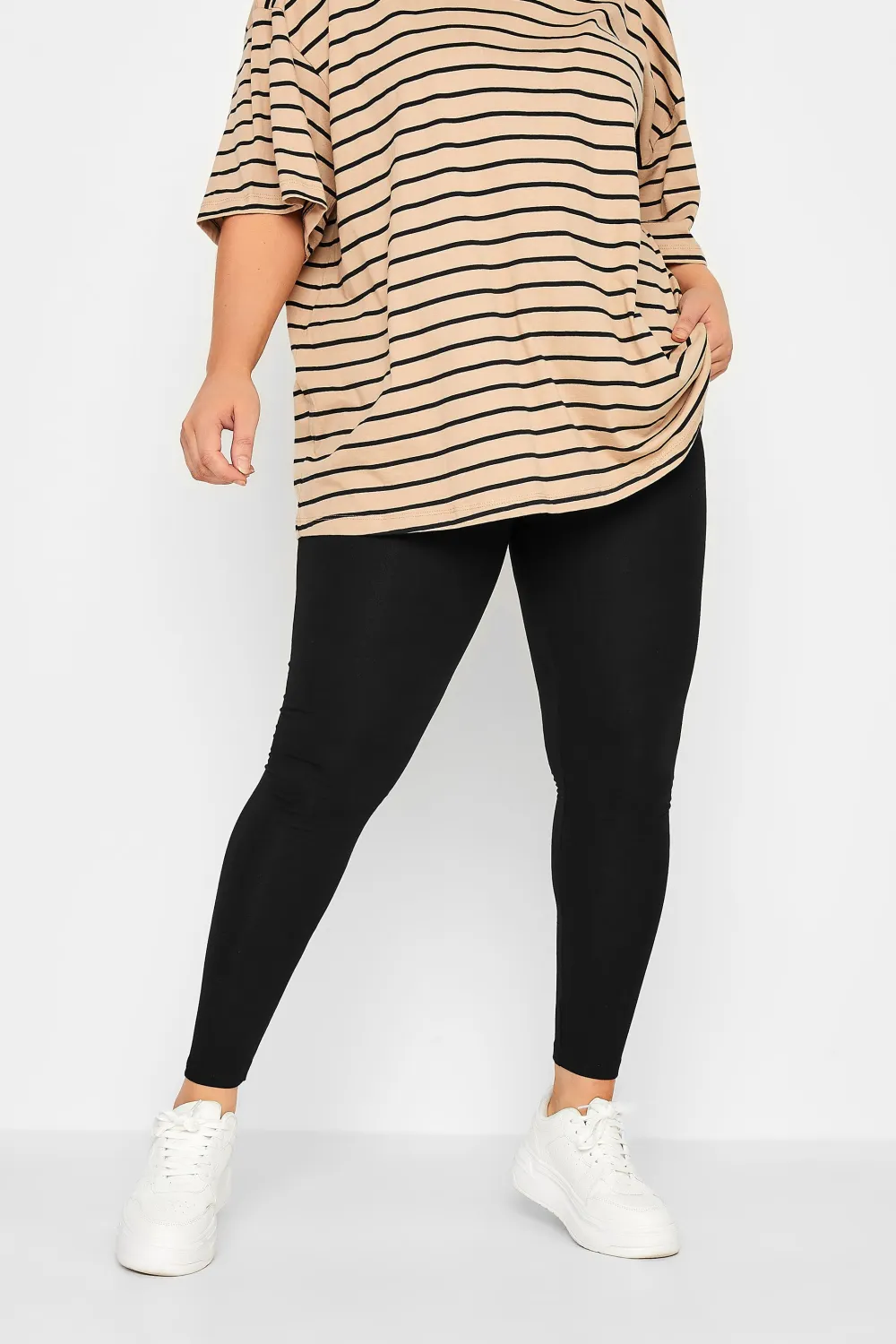 YOURS FOR GOOD 2 PACK Curve Black Cotton Stretch Leggings