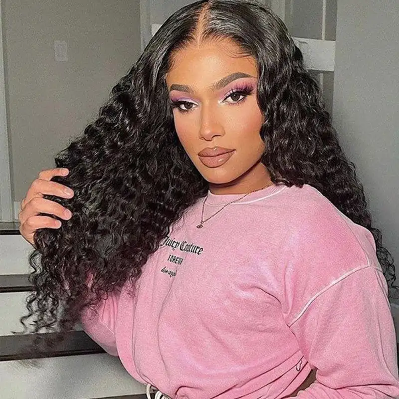 Wear & Go | Pre-Bleached Deep Wave Glueless Lace Wig Dome Cap Wigs