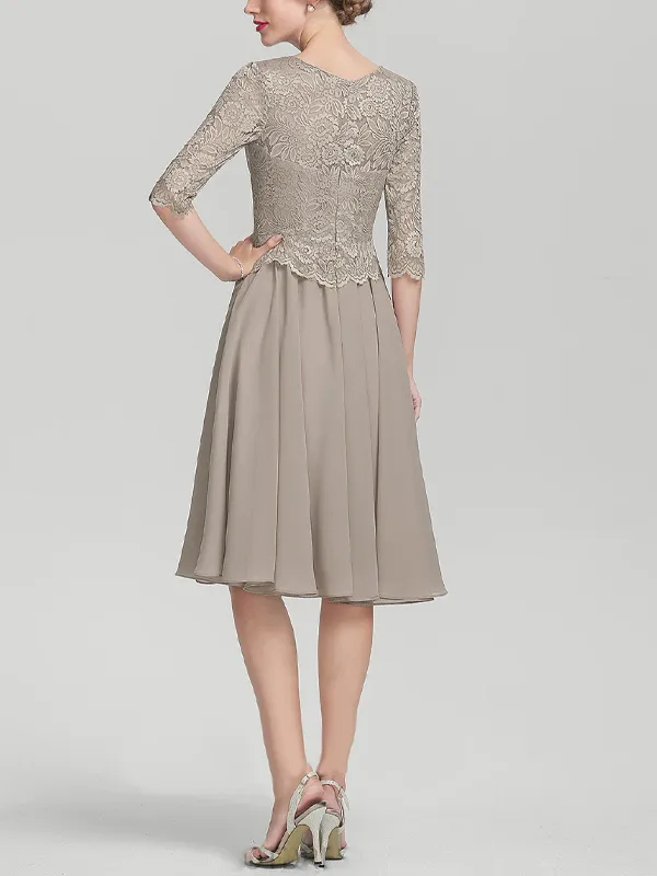 Chiffon Lace A-Line Skirt Chiffon Top Suit