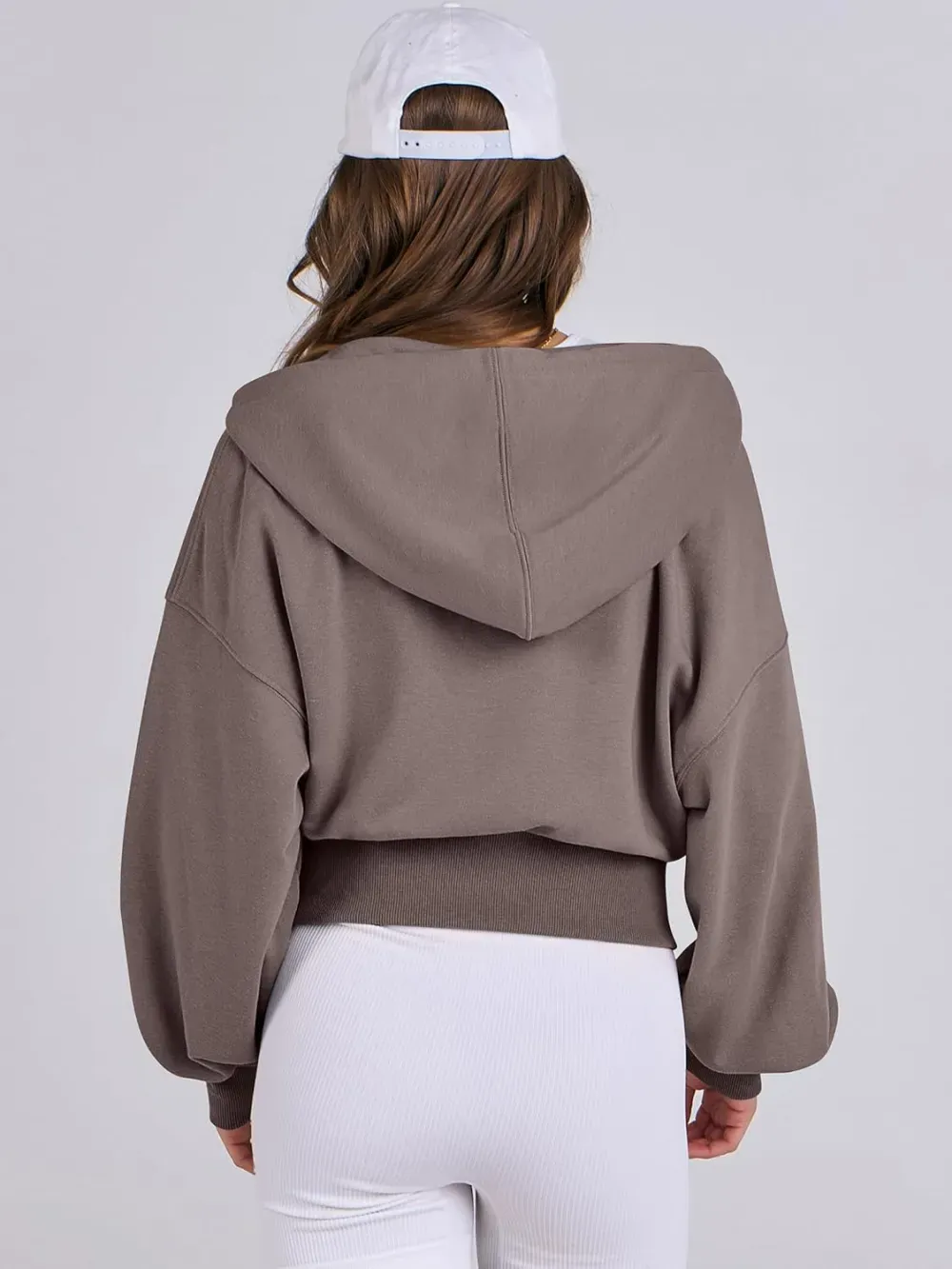 Women's Zip Up Hoodies Cropped Sweatshirts Full Zip Jackets Casual Fashion Fall Outfits Winter Clothes