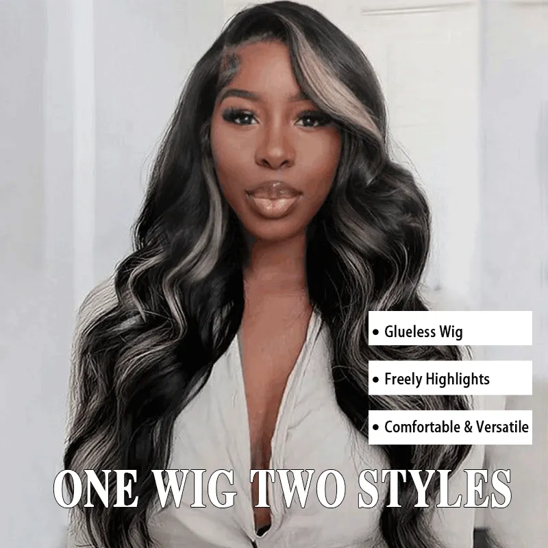 One Wig More Styles | @thequeenleora Recommend Glueless Body Wave Wig With Free Colored Clips Invisible Lace Wig Dome Cap Wigs