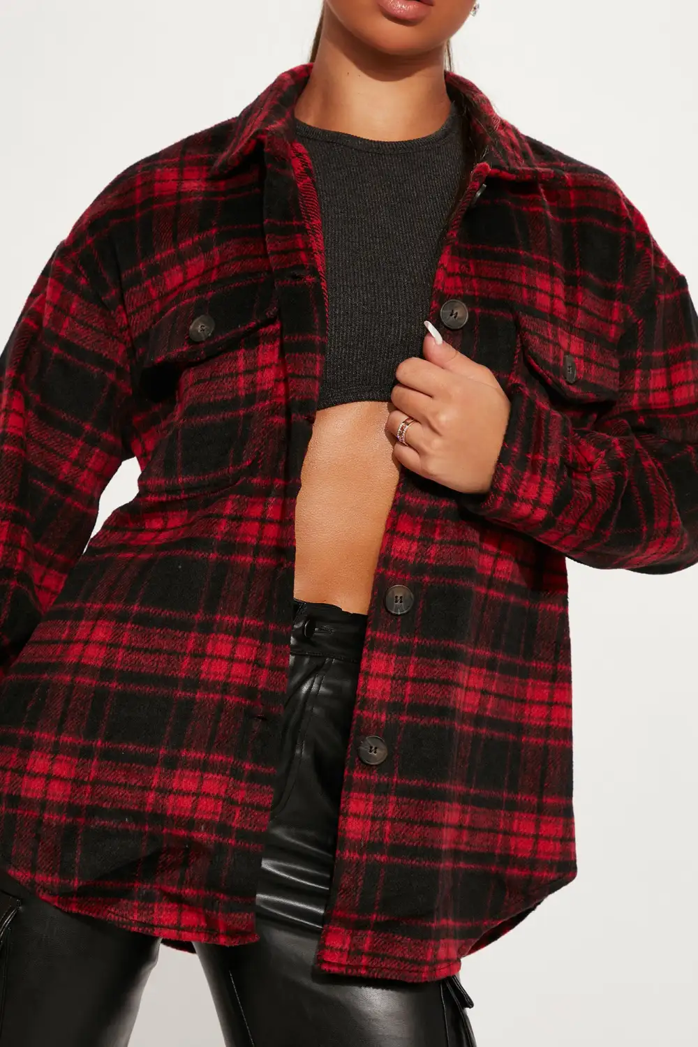 Check Ya Later Flannel Top - Red/combo