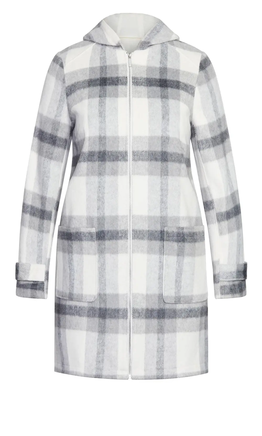 Evans Grey Check Hooded Jacket