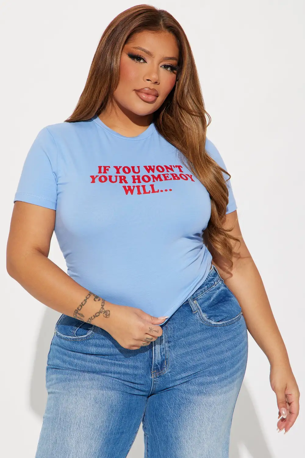 If You Won't Your Homeboy Will Tee - Blue