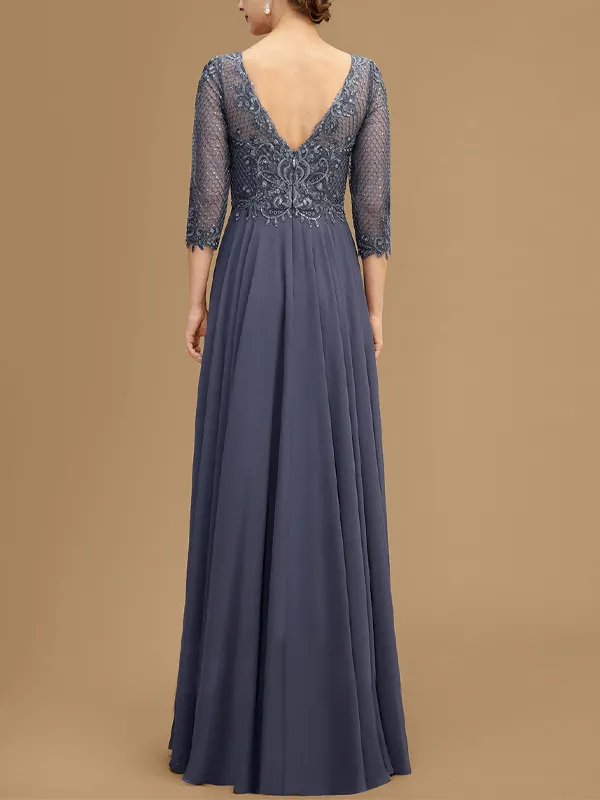 Lace Solid Color Maxi Dress