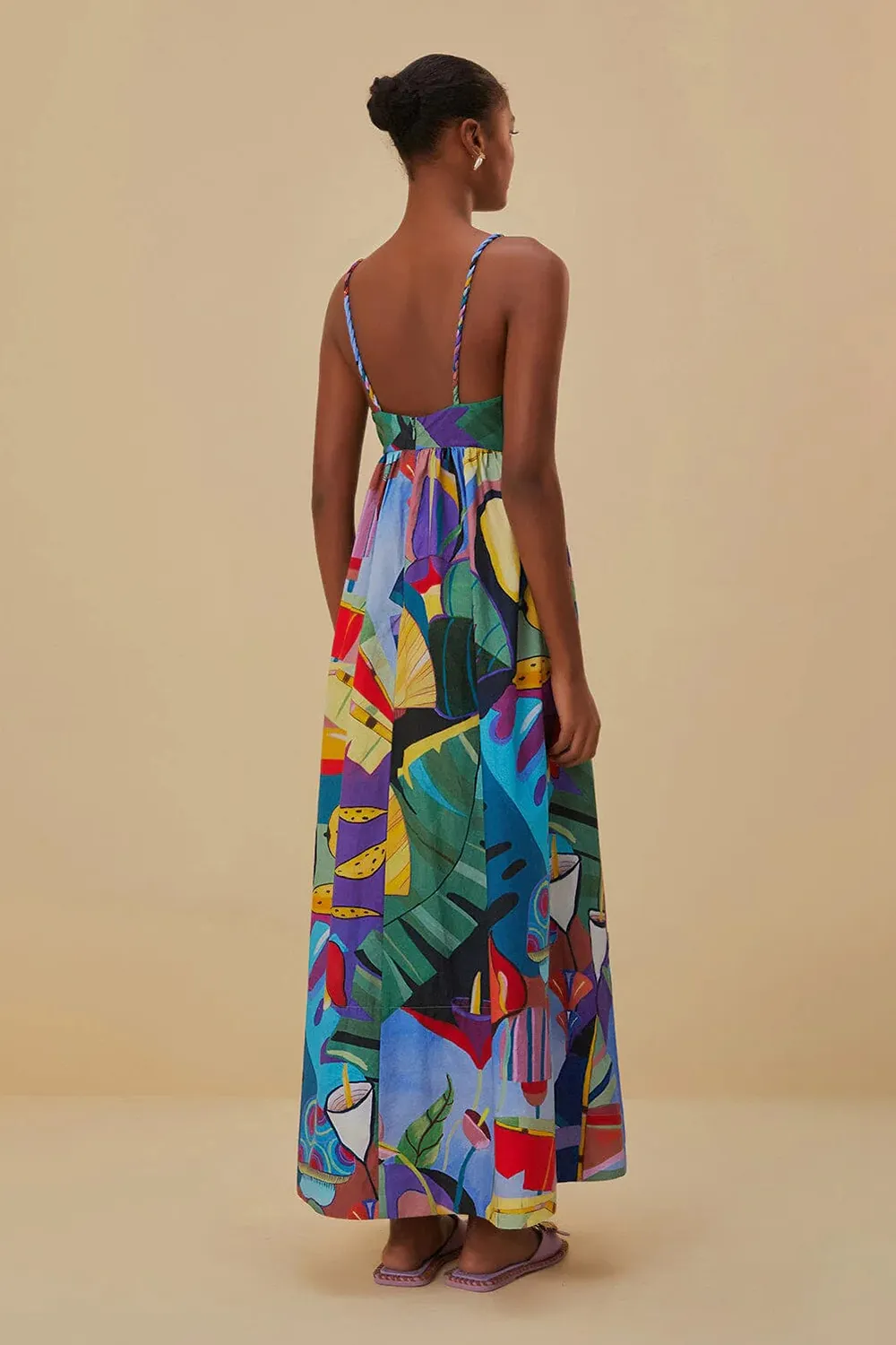 Tropical Scenario Sleeveless Maxi Dress