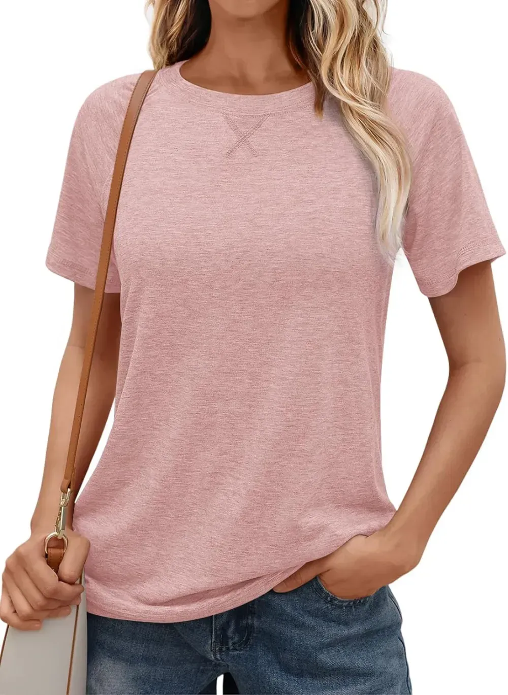 AUTOMET T Shirts Short Sleeve Crewneck Tees for Women Trendy Lightweight Soft Casual Summer Tops Clothes 2024