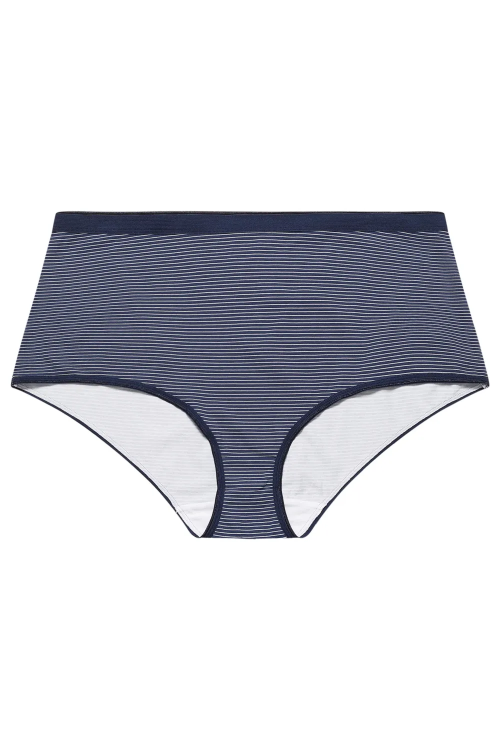 YOURS 5 PACK Curve Blue & White High Waisted Full Briefs