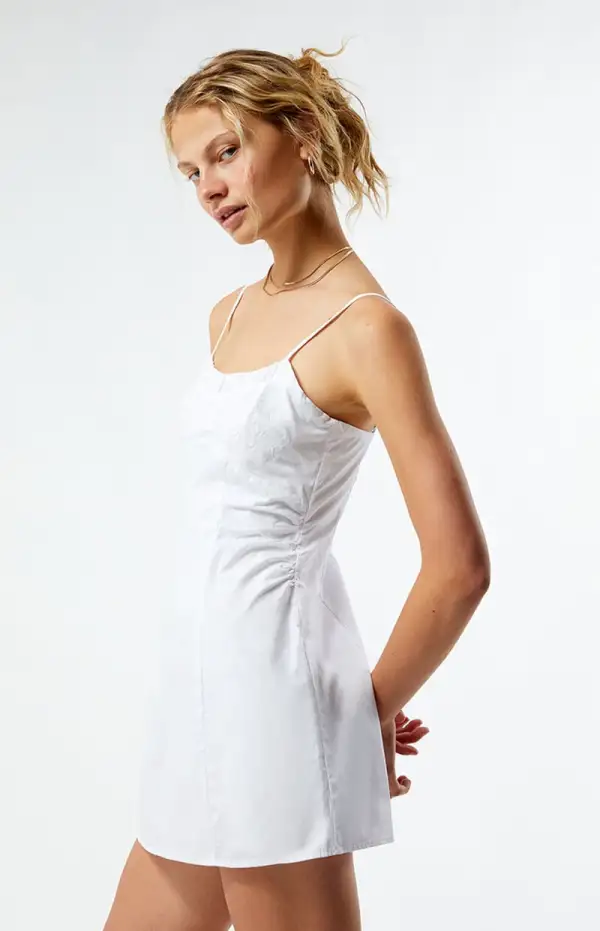 LA Hearts Floral Embroidered Mini Dress