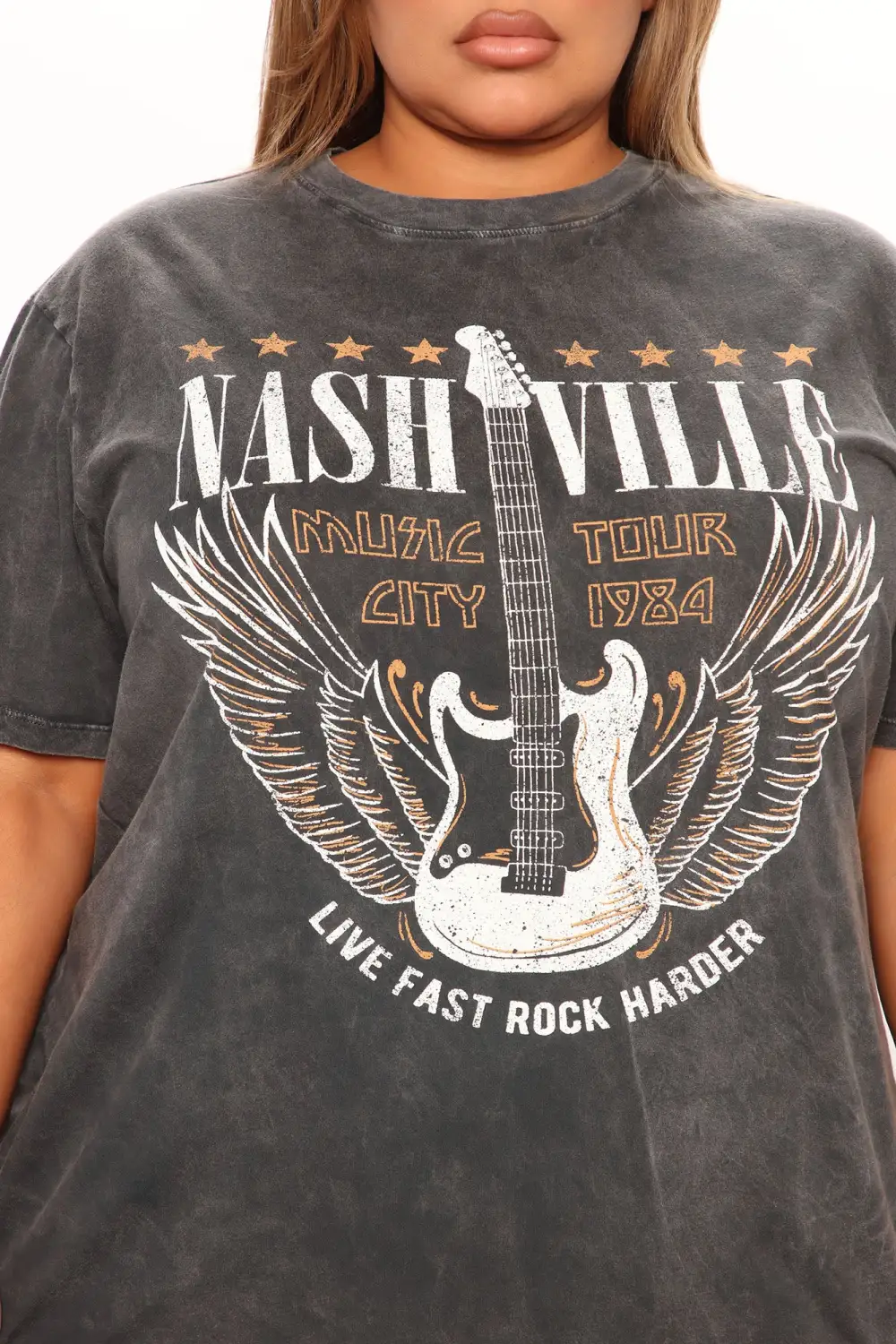 Nashville Party Tunic Top - Charcoal