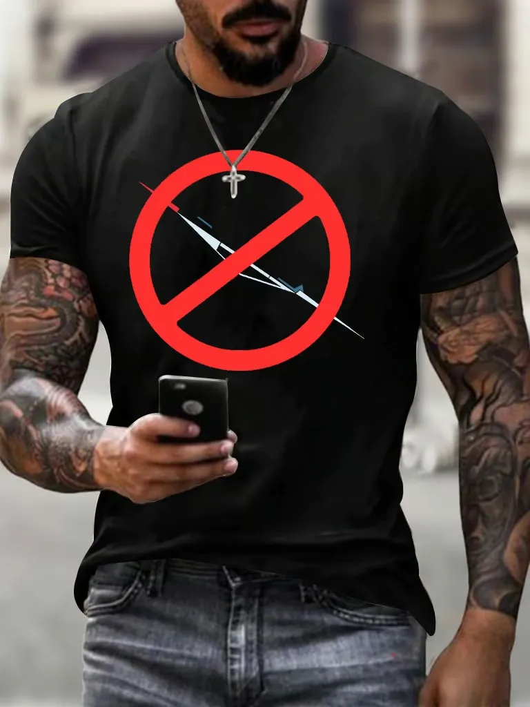 Men'S Retro Printed Casual Crew Neck T-Shirt