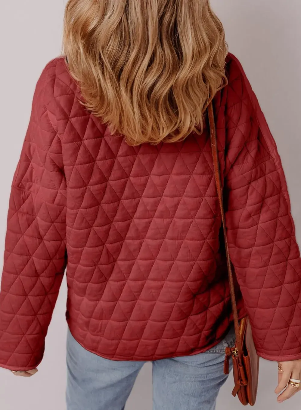 Women's Lightweight Diamond Quilted Jacket Casual Winter Open Front Button Down Puffer Coat Outwear Cardigan