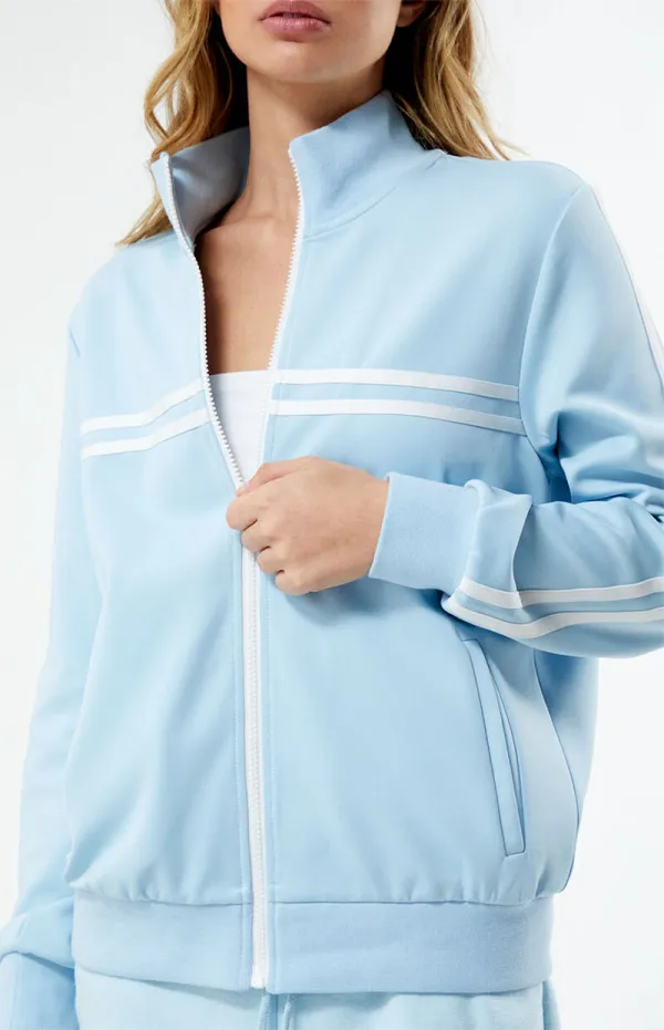 PacSun Stripe Mock Neck Track Jacket