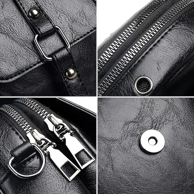 Women's Crossbody Bag Shoulder Bag Mobile Phone Bag PU Leather Shopping Daily Buckle Zipper Large Capacity Waterproof Lightweight Solid Color Black Red Brown