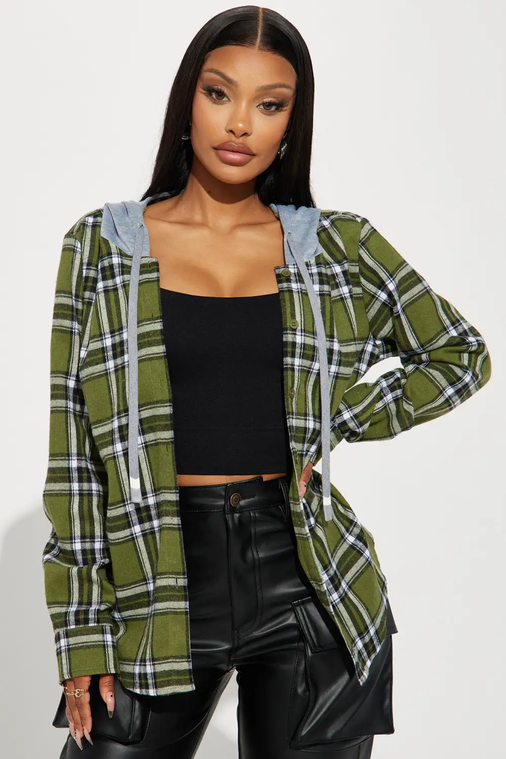 Stevie Plaid Shirt - Green/combo