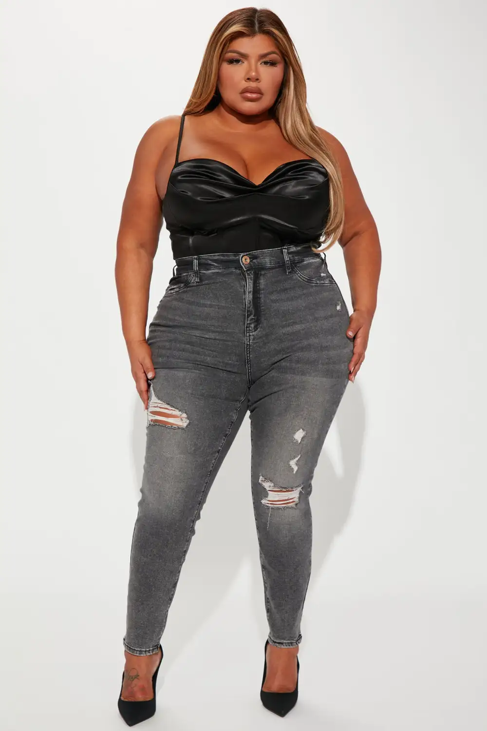 Living Life High Stretch Skinny Jeans - Black Wash
