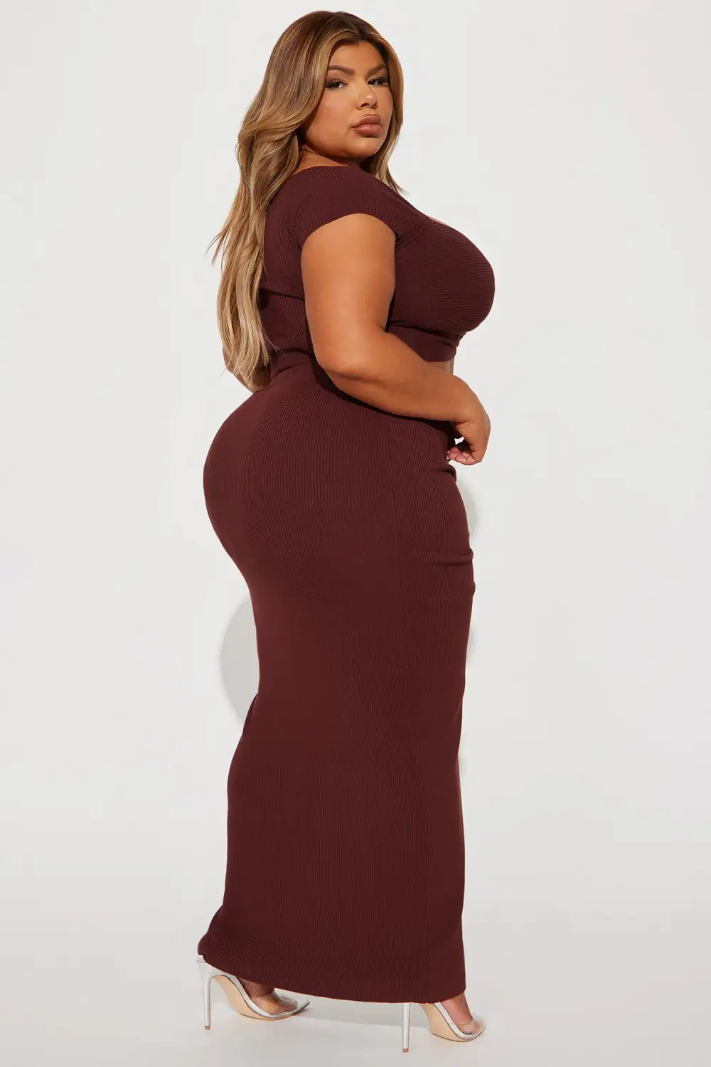 Out Of Habit Skirt Set - Brown