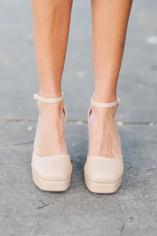 Try It Out Nude Mary Jane Heels