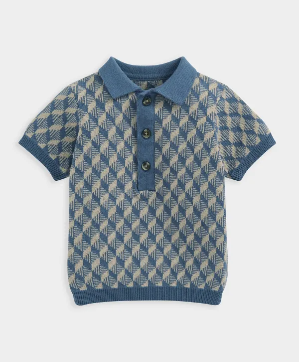 Short-Sleeve Polo Shirt - Blue