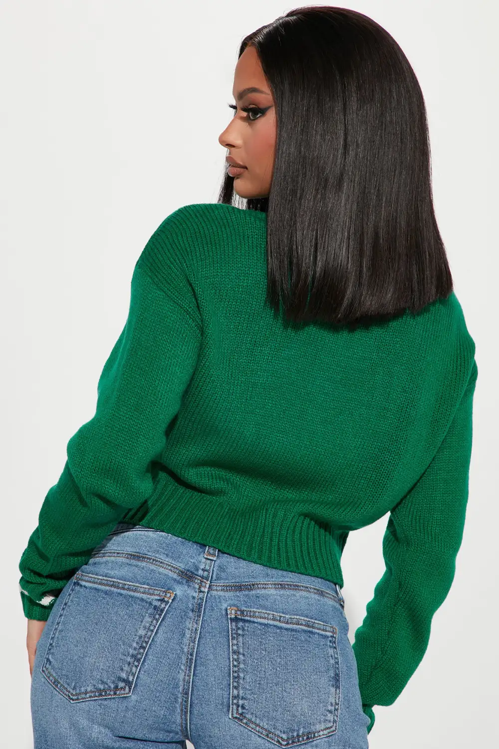 Open Book Knit Bomber - Hunter