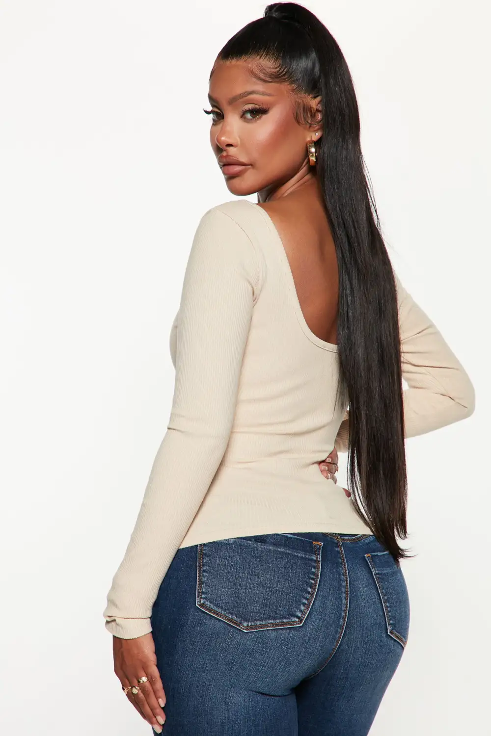 Tiana Snatched Top - Cream