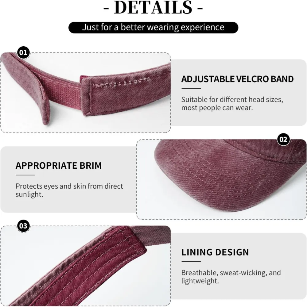 Canada 51st State Denim Visor Hat Adjustable Unisex Golf Sports Empty Top Cap