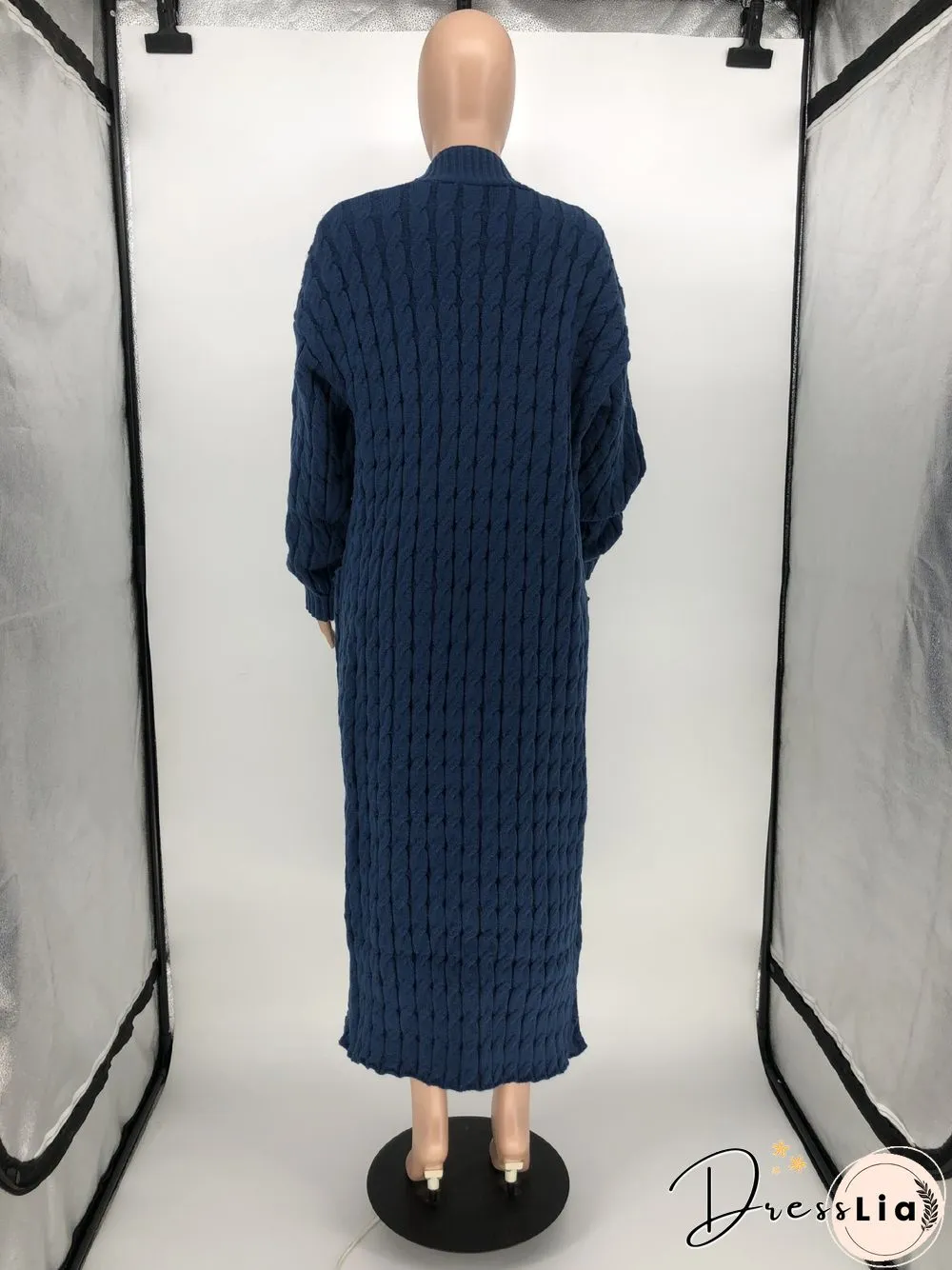 Winter Crochet Loose Long Twist Sweater Cardigan