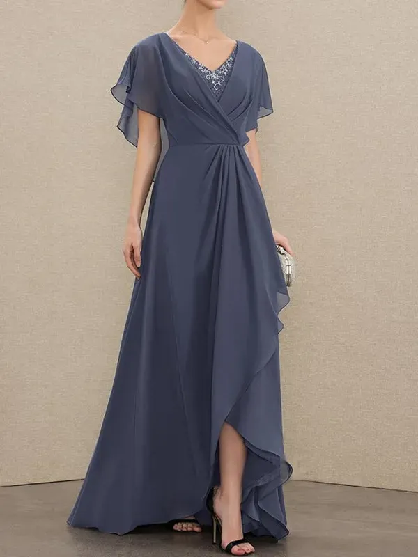 Elegant and dignified ruffle maxi dress