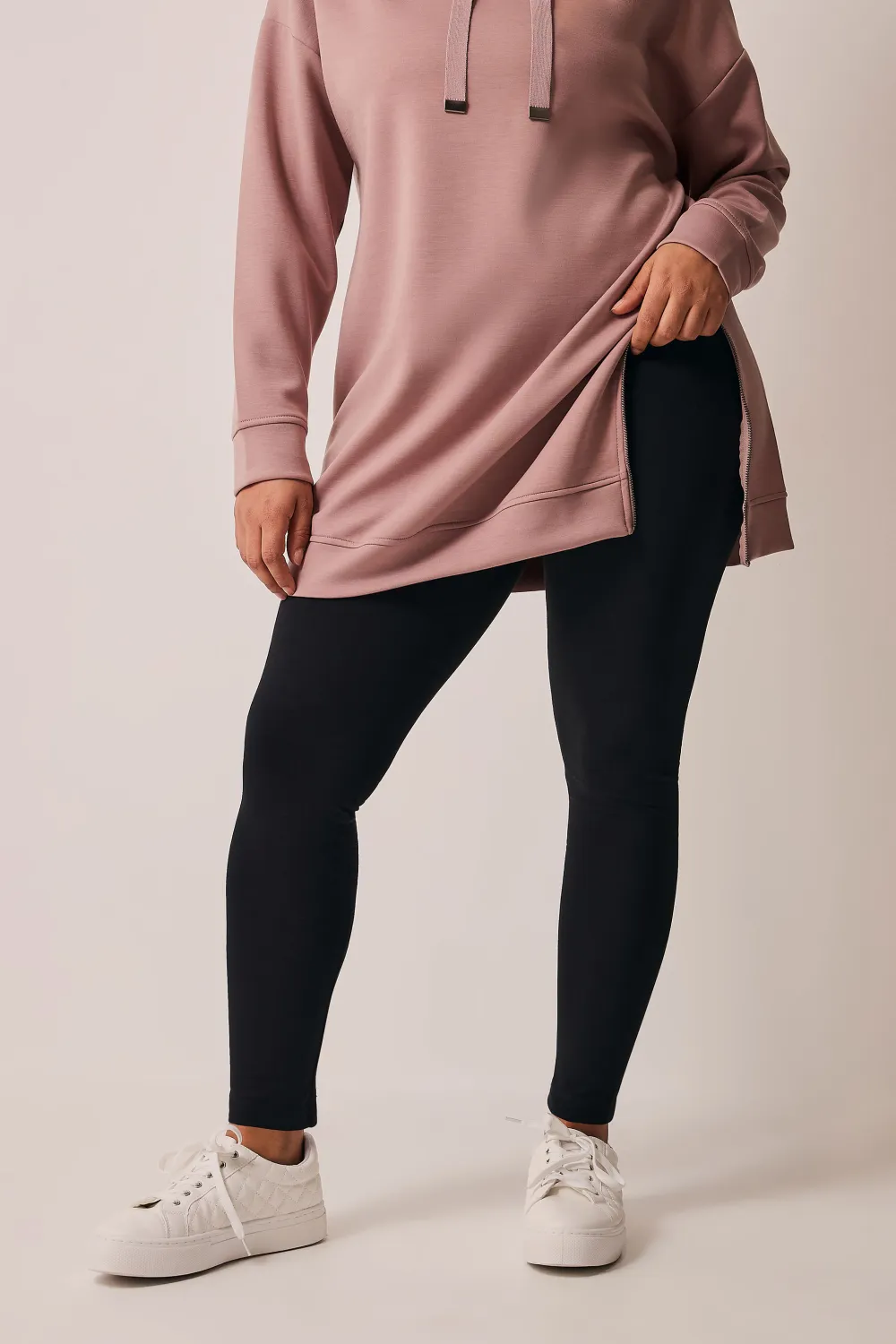 EVANS Curve Navy Blue Cotton Stretch Leggings