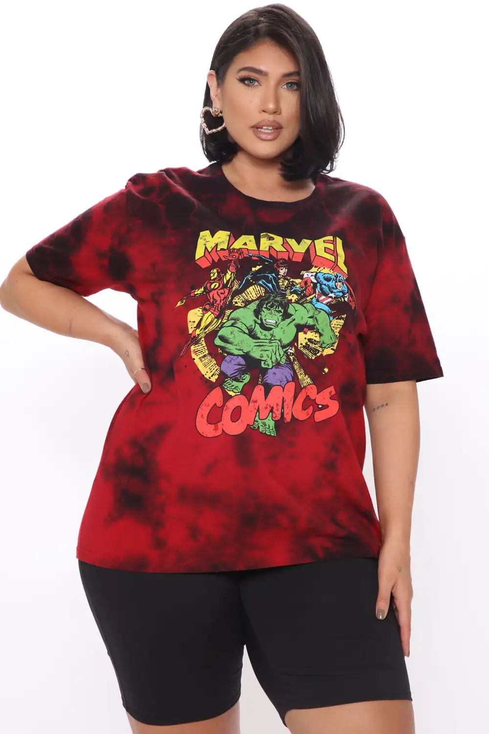 Marvel Comics Tie Dye Top - Red/Black