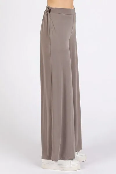 Yoga Air Stretch Elastic Waist Wide Leg Pants