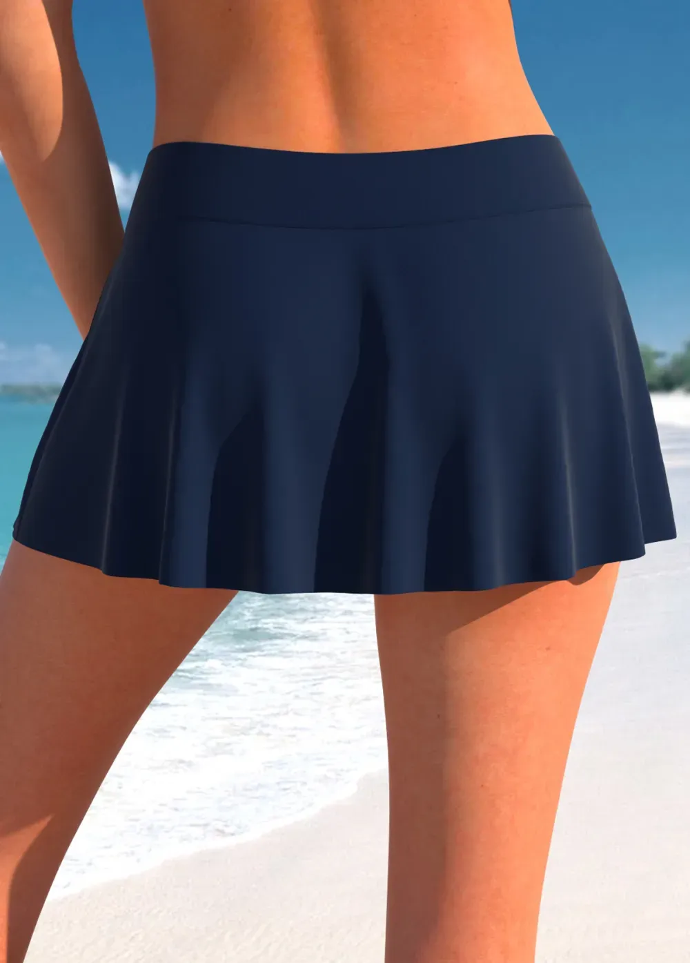 Drawstring Geometric Print Dusty Blue Tankini Top