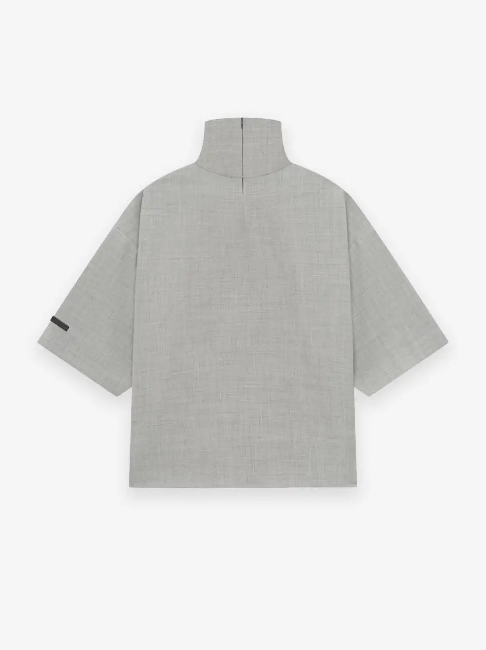 Wool Canvas High Neck Short Sleeve Shirt