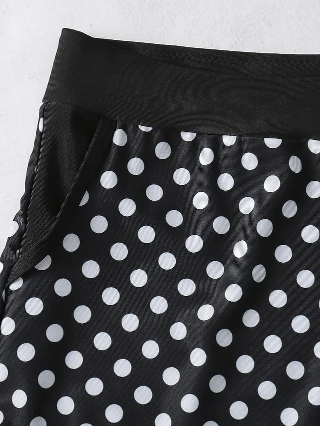 Women's Swimwear Tankini 2 Piece Normal Swimsuit Push Up Polka Dot Green Black Blue Purple Light Green Vest Bathing Suits Sports Casual Vacation / Summer / New / Padded Bras