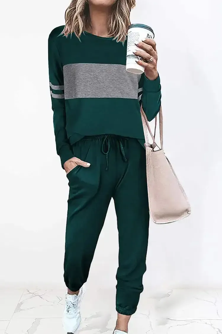 Women 2 Piece Long Sleeve Tracksuit with Long Pants
