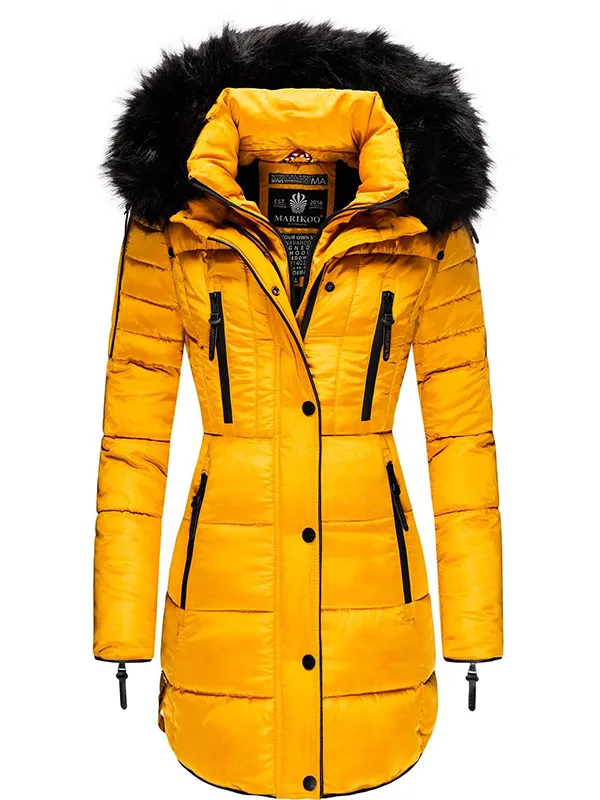 Women's winter mid-length parka coat